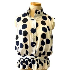 Alice Ritter Brooklyn Polka Dot Sleeveless Top, XL